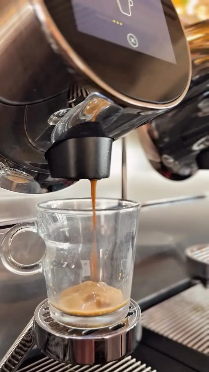 Café recién hecho en la cafetera